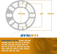 Dynofit Universal 5mm Wheel Spacers for 4 Lug & 5 Lug Wheels Size