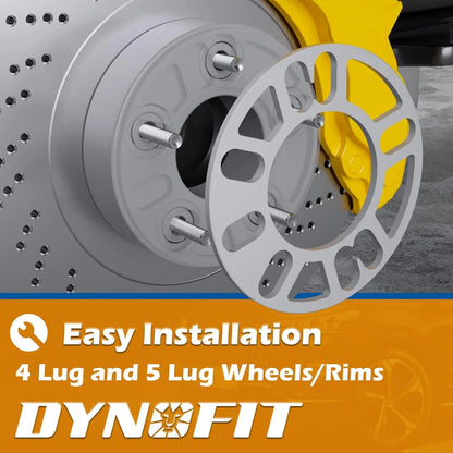 Dynofit Universal 5mm Wheel Spacers for 4 Lug & 5 Lug Wheels Installation