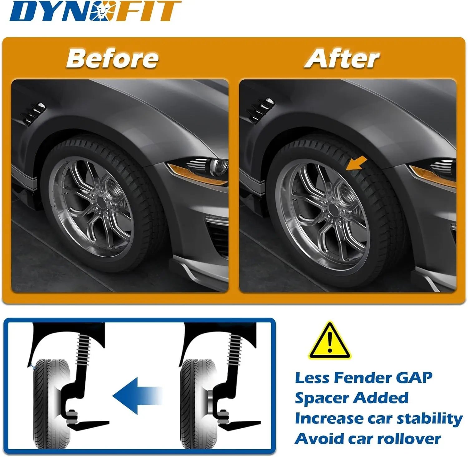 Dynofit Universal 5mm Wheel Spacers for 4 Lug & 5 Lug Wheels before and after