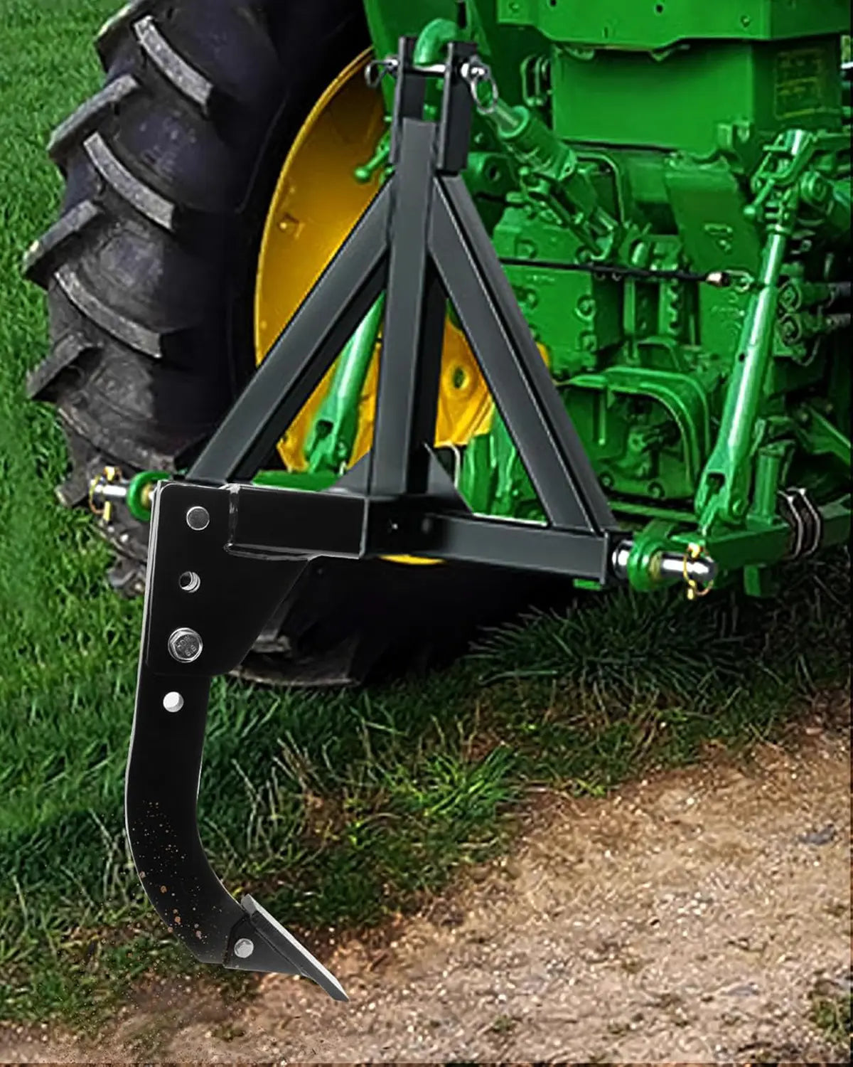 Heavy Duty 3-Point Hitch Trencher Subsoiler – Adjustable 16" Shank, Lawn Ripper for ATV/UTV/Tractor, Thicken Plow with 2 Replaceable Teeth