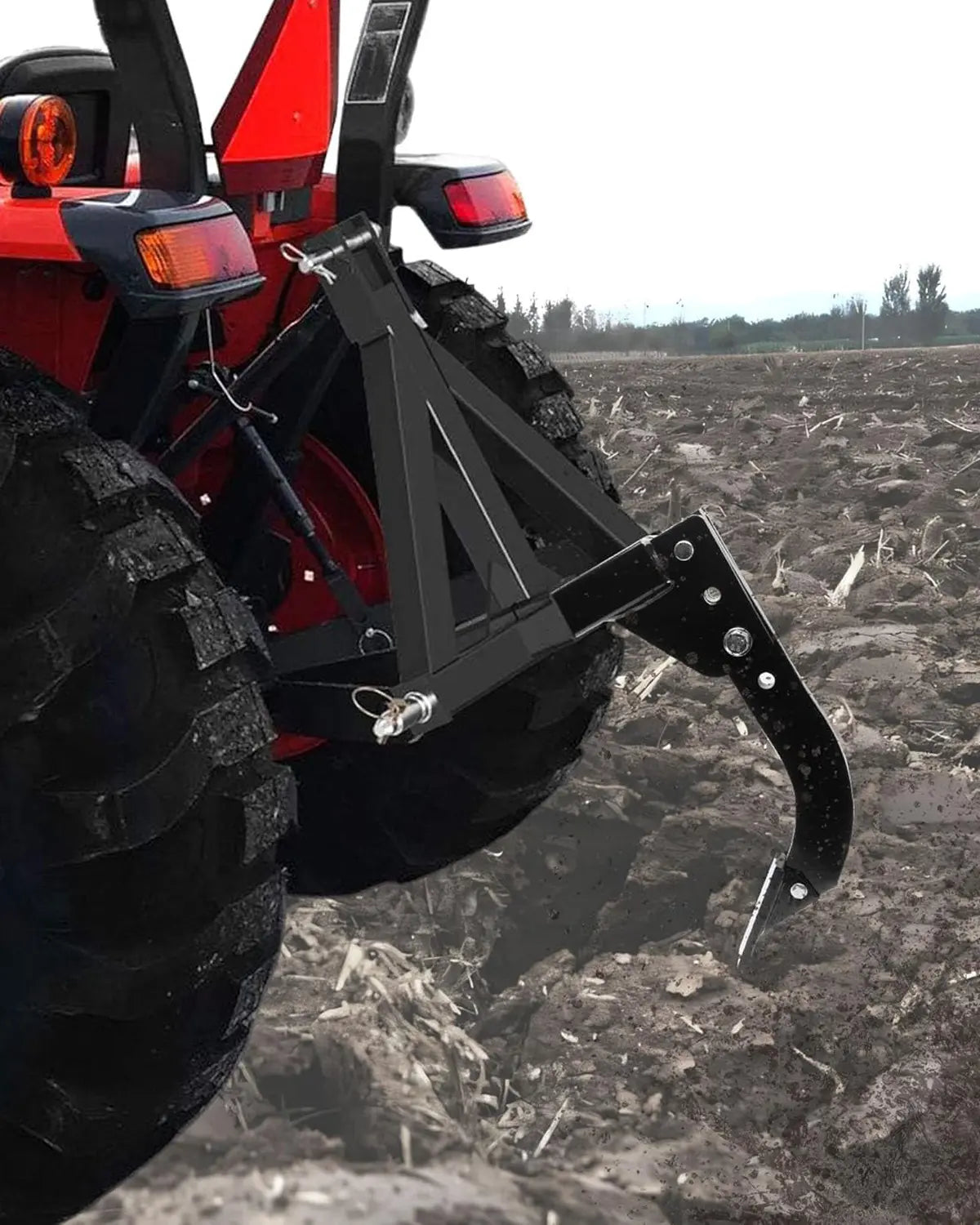 Heavy Duty 3-Point Hitch Trencher Subsoiler – Adjustable 16" Shank, Lawn Ripper for ATV/UTV/Tractor, Thicken Plow with 2 Replaceable Teeth