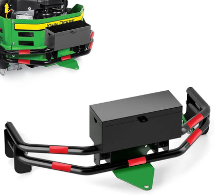 ne-Piece Rear Bumper Hitch with Toolbox for John Deere Z235 Z255 Z335E Z335M Z345M Z345R Z355E Z375R BM2448, Heavy Duty Zero Turn Mower Trailer Hitch Accessory