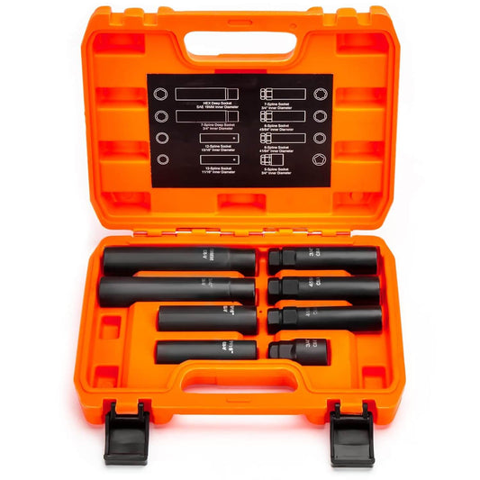8PC Universal Wheel Lock Removal Tool Kit | Dynofit Master Key Set for Spline & Hex Lug Nuts