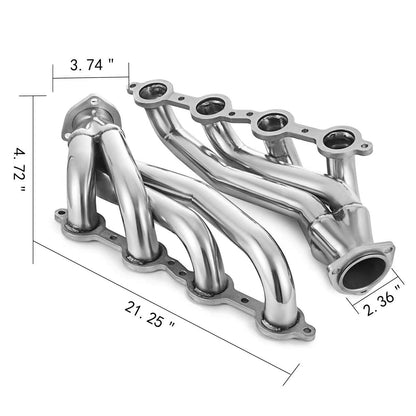 Exhaust Shorty Header for Chevy C10 Chevelle Camaro Caprice LS1 LS2 LS6 LS7 LSX Engines Dynofit