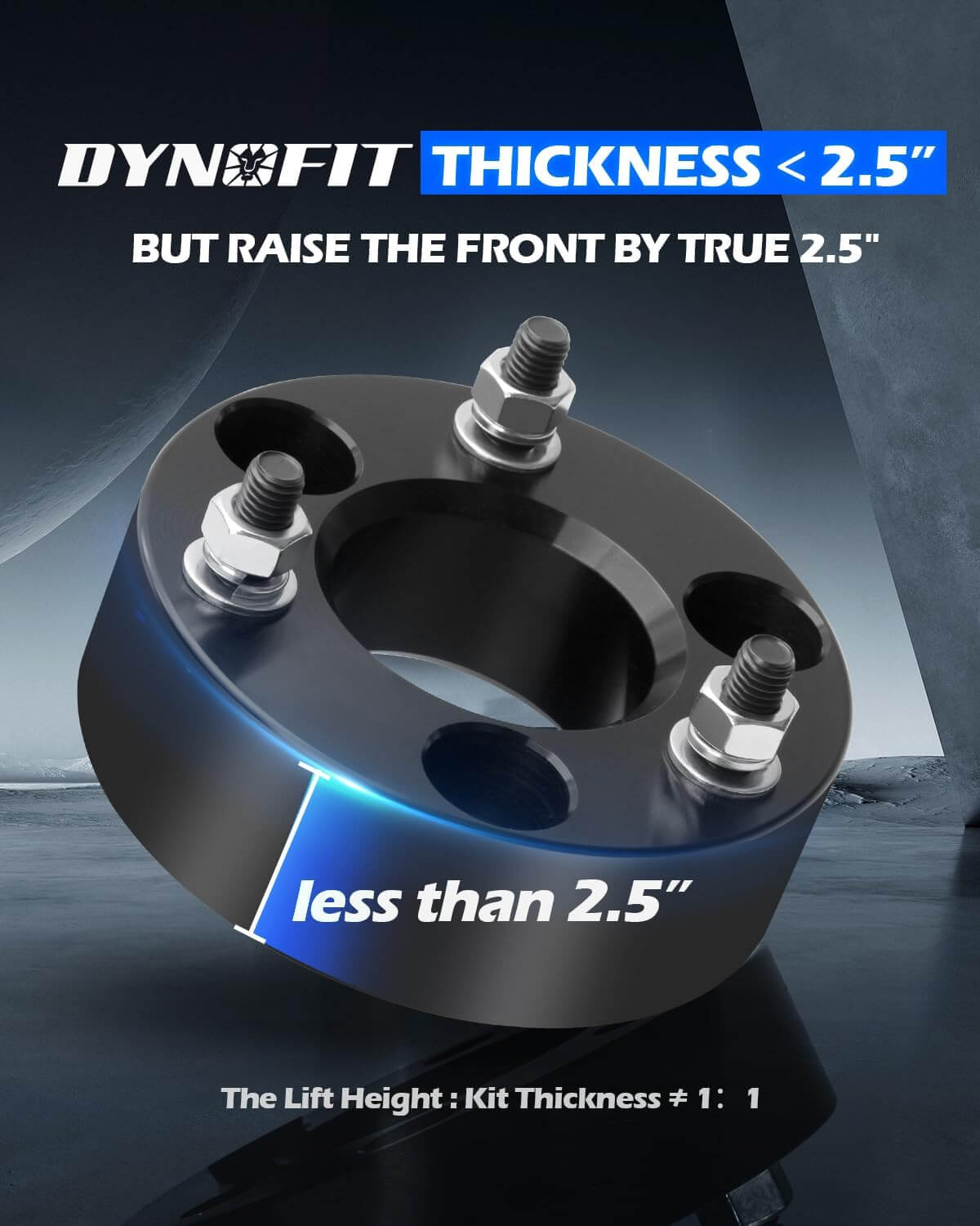 Dynofit 2.5" Front Leveling Lift Kit for 2006-2025 Dodge Ram 1500 THICKNESS