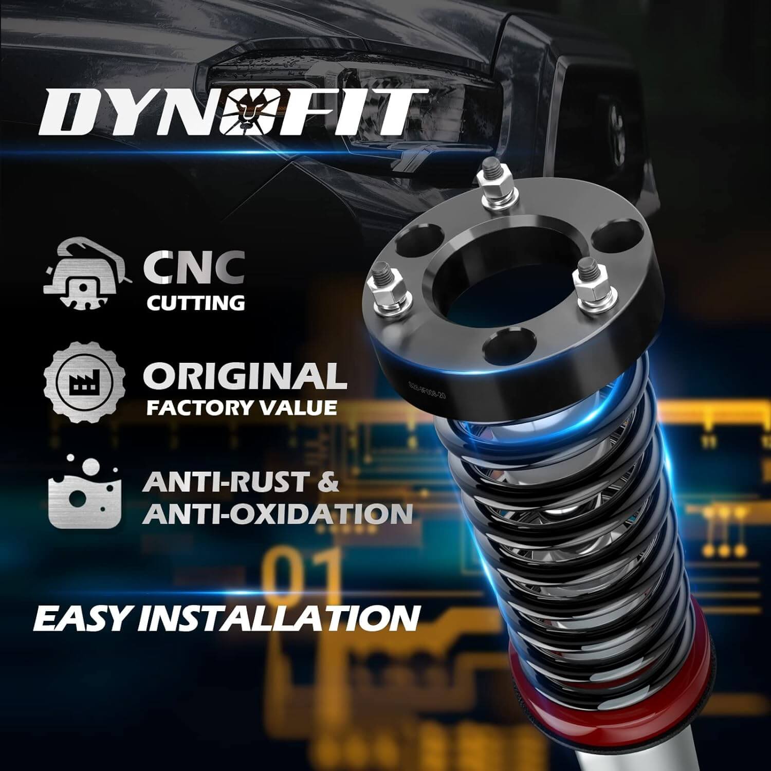 Dynofit 2" Front Leveling Lift Kit for 2007-2024 Chevy Silverado 1500 GMC Sierra 1500