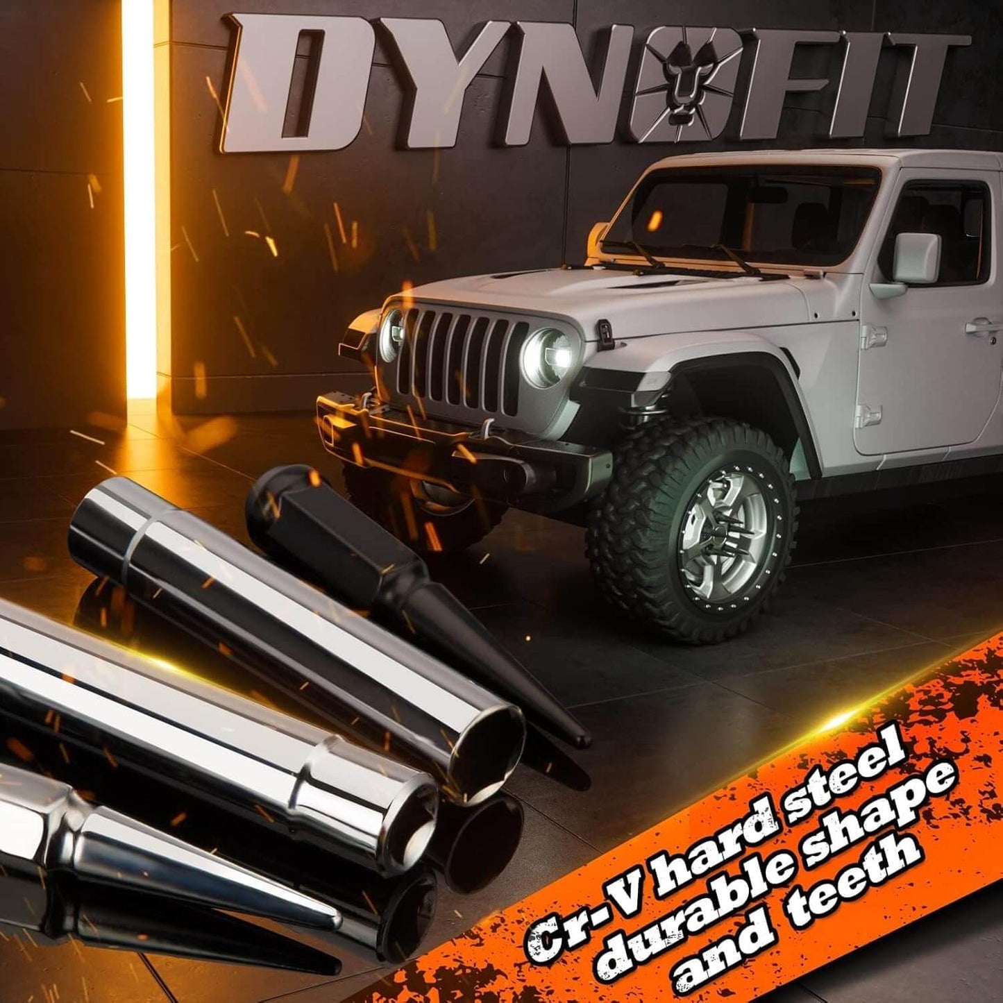 Dynofit Universal Spike Lug Nut Socket Key Set with 19mm Hex For 14x1.5 14x1.75 14x2.0 1/2-20 9/16-18 Socket Keys
