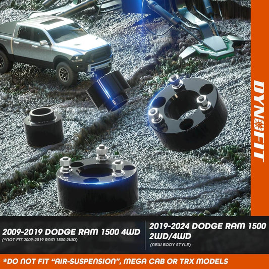Dynofit 3" Front and 2" Rear Leveling Lift Kit for 2009-2024 Dodge Ram 1500 Fitment