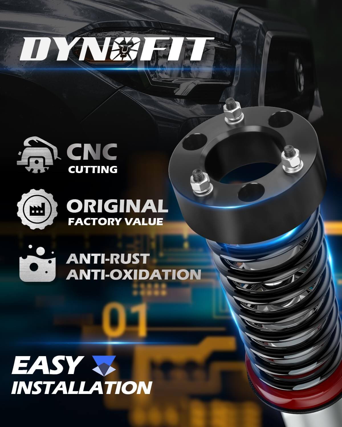 Dynofit 3" Front Leveling Lift Kit for 2004-2023 Ford F150 2WD/4WD
