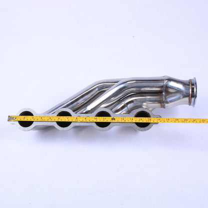 Exhaust Header Manifold for 1997-2015 Chevy Corvette Camaro Pontiac Firebird GTO LS1 LS2 LS3 LS6 V8 with T3 T4 Elbows and 3.0 Inch V-Band Dynofit
