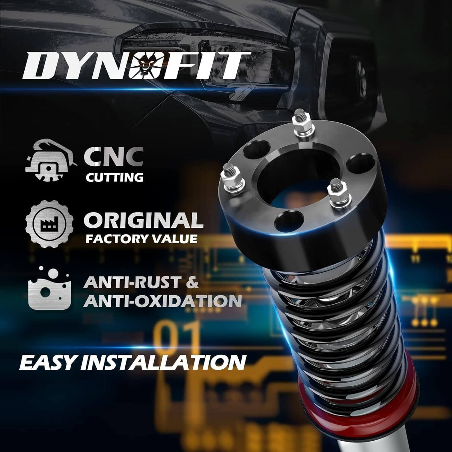 Dynofit 3" Front and 2" Rear Leveling Lift Kit for 2004-2020 Ford F-150