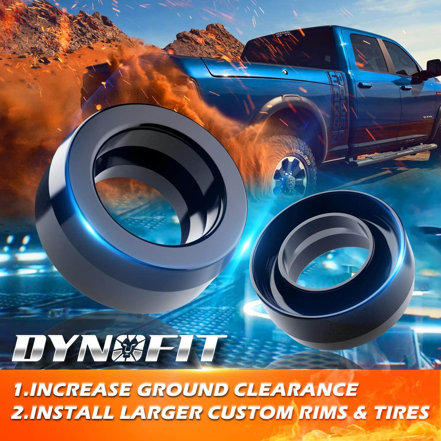 3" Front Leveling Lift Kit for 1994-2018 Dodge Ram 1500/2500/3500 2WD