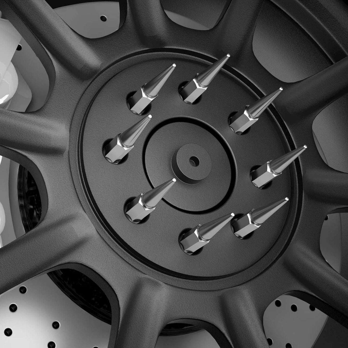 32pc 9/16-18 Spike Lug Nuts Set for 1994-2011 Dodge Ram 1500/2500/3500 & 1988-1998 Ford F250/F350