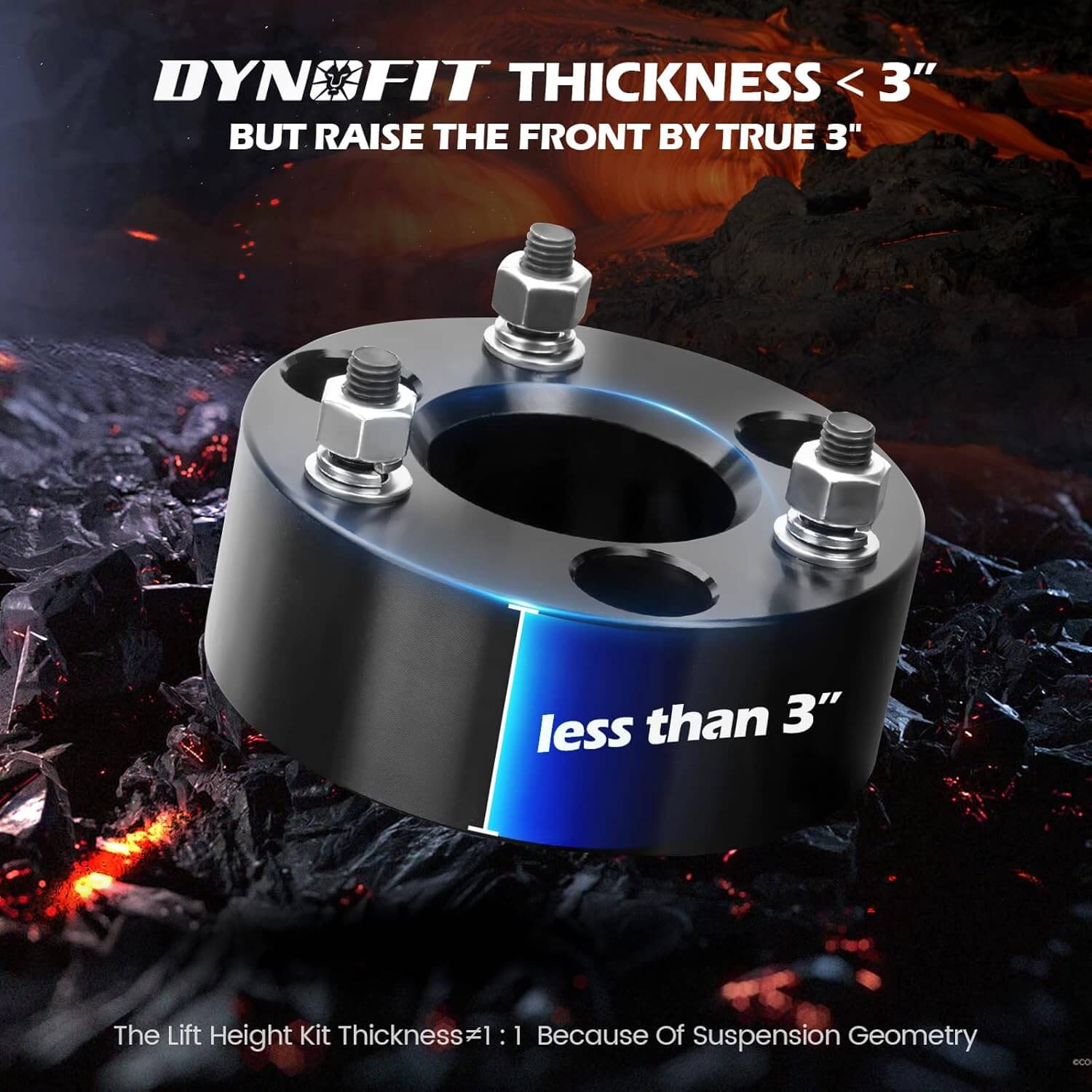 Dynofit 3" Front and 2" Rear Leveling Lift Kit for 2009-2024 Dodge Ram 1500 Thickness