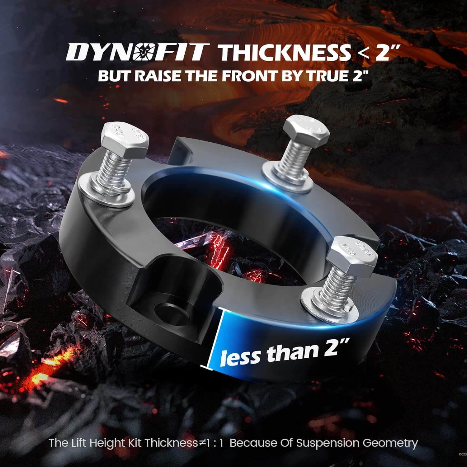 Dynofit 2" Front Leveling Lift Kit for 2005-2023 Toyota Tacoma 2003-2024 4Runner Thickness
