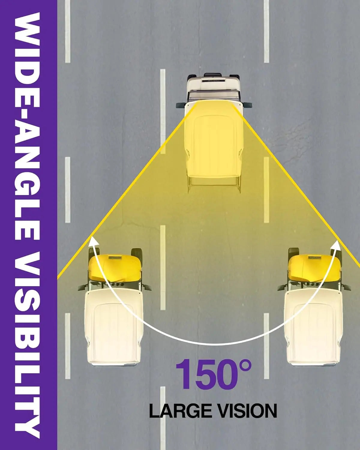 Golf Cart Side Mirrors – Universal Fit, No-Drill Folding Design, 180° Adjustable HD Glass for EZGO, Club Car, Yamaha TXT RXV DS Precedent G29