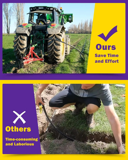 3-Point Hitch Pipe Layer Attachment – Fits Ripper Shank Plow, Light Duty Subsoiler for ATV/UTV/Tractor, Max 1.18" Dia, Includes 2 U-Bolts