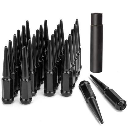 Spiked Lug Nuts M14x1.5 24pcs+1key Cone Seat For Chevy Ford Jeep