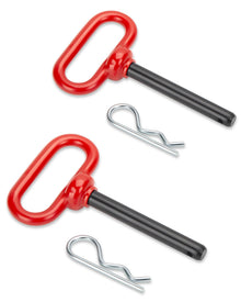 Dynofit 1/2-Inch Hitch Pins with Clips, Red, 2-Pack
