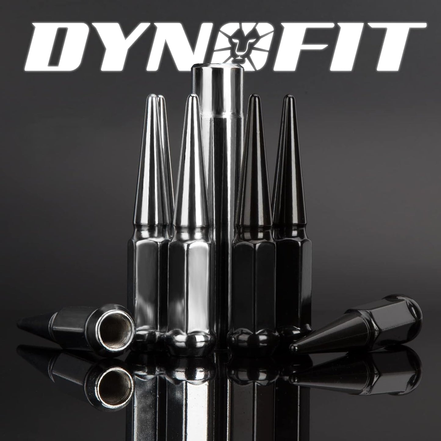 Spike Lug Nuts 32pcs+1key M14x1.5 Black 3/4" Hex For Chevy Ford Jeep