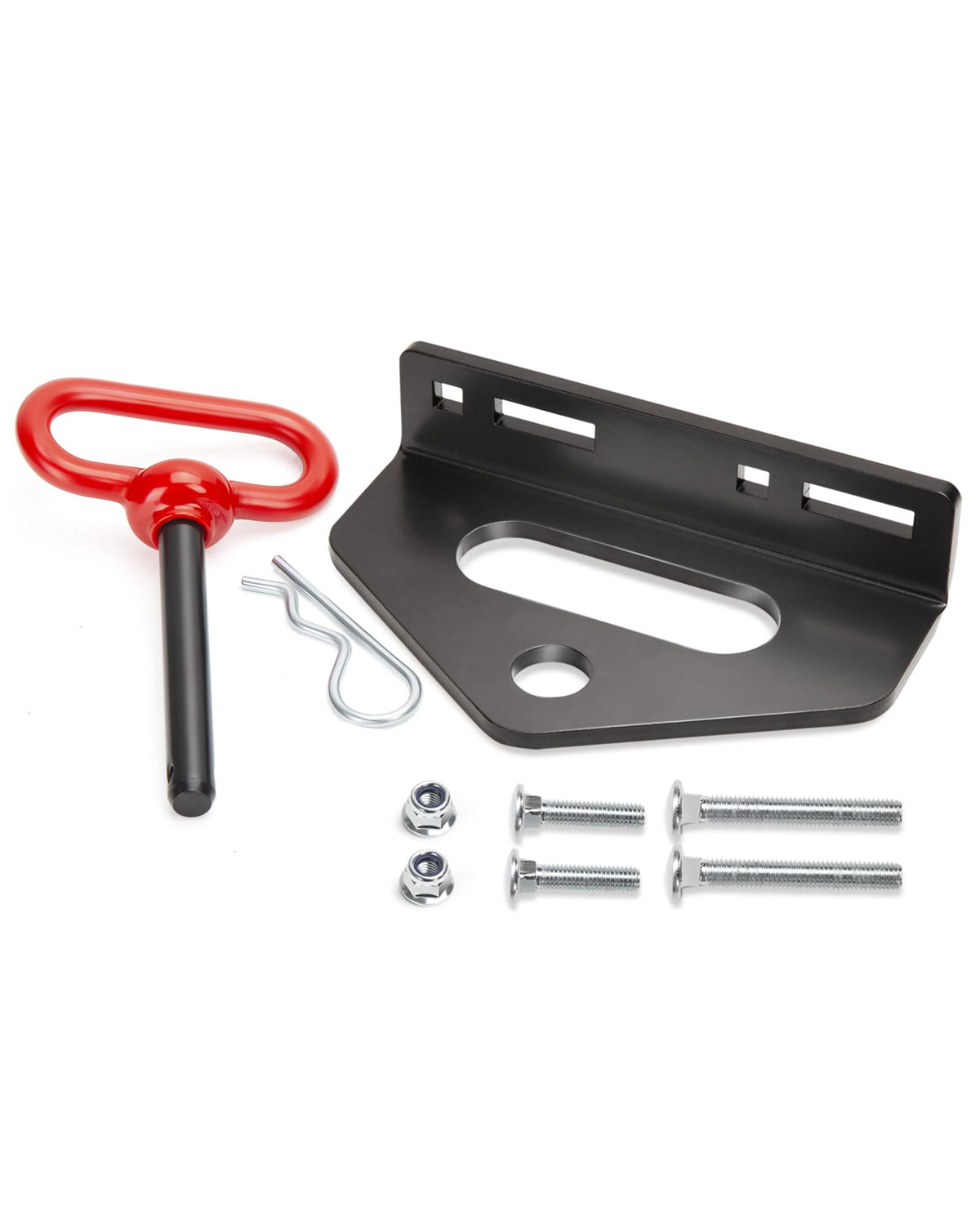 Dynofit Lawn Mower Hitch Plate with Red 1/2-Inch Pin, Black