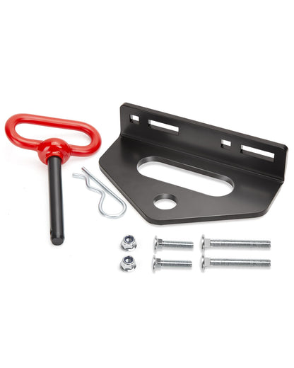 Dynofit Lawn Mower Hitch Plate with Red 1/2-Inch Pin, Black