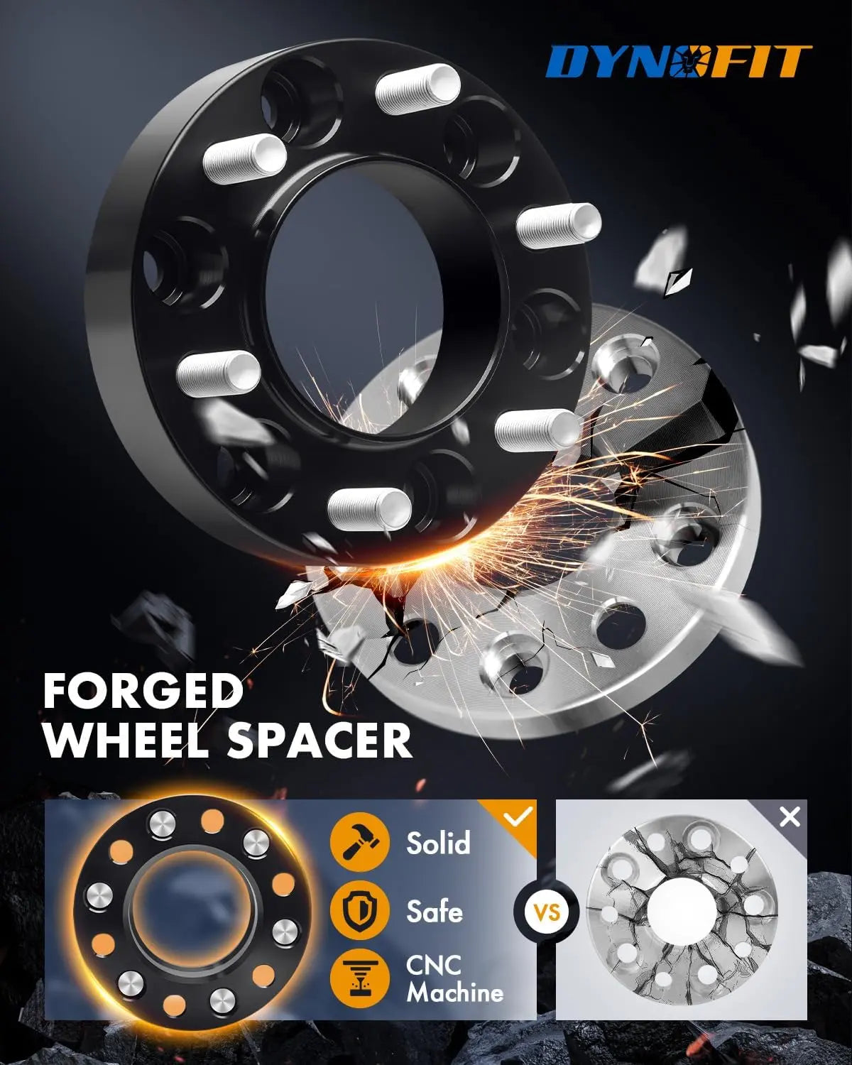 Dynofit 1.5" 6x5.5 Hubcentric Wheel Spacers for Toyota Tacoma Tundra
