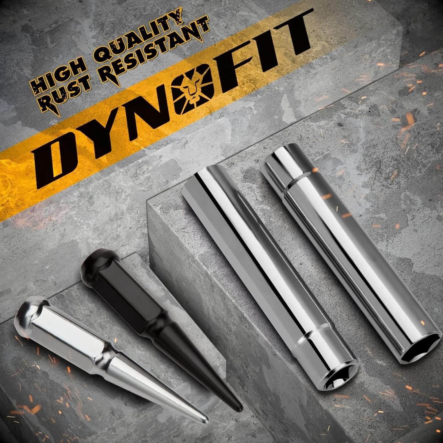 Dynofit Universal Spike Lug Nut Socket Key Set with 19mm Hex For 14x1.5 14x1.75 14x2.0 1/2-20 9/16-18 Socket Keys
