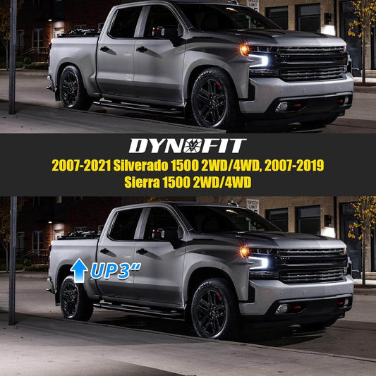 Dynofit 3" Rear Lift Block Kit for 2007-2024 Chevy Silverado 1500 GMC Sierra 1500 Fitment