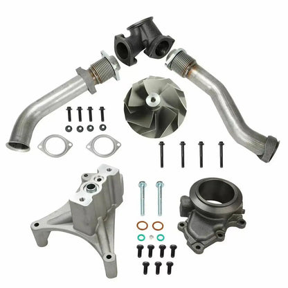 Exhaust Bellowed Up-Pipe Kit and Turbo Pedestal EBP Valve Delete for 1999–2003 7.3L Ford Powerstroke Diesel Dynofit