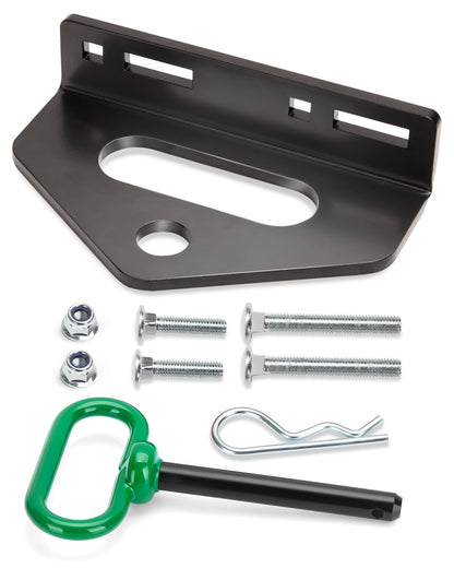 Dynofit Lawn Mower Hitch Plate with Green 1/2-Inch Pin, Black
