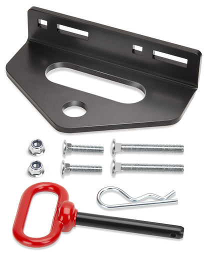Dynofit Lawn Mower Hitch Plate with Red 1/2-Inch Pin, Black