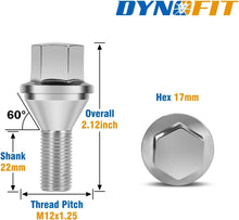 Dynofit 20PCS M12x1.25 Wheel Lug Bolts for 2015+ Jeep Renegade 2023+ Dodge Hornet Size