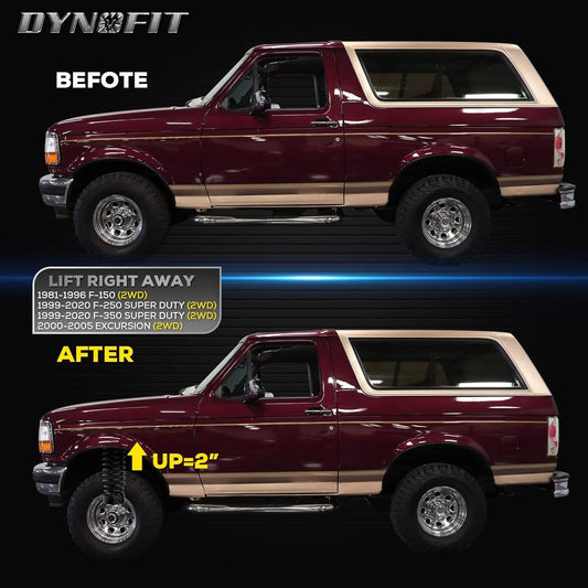 Dynofit 2" Front Leveling Kit for 1981-1996 F150 / 1999-2022 F-250/F-350 Super Duty Fitment