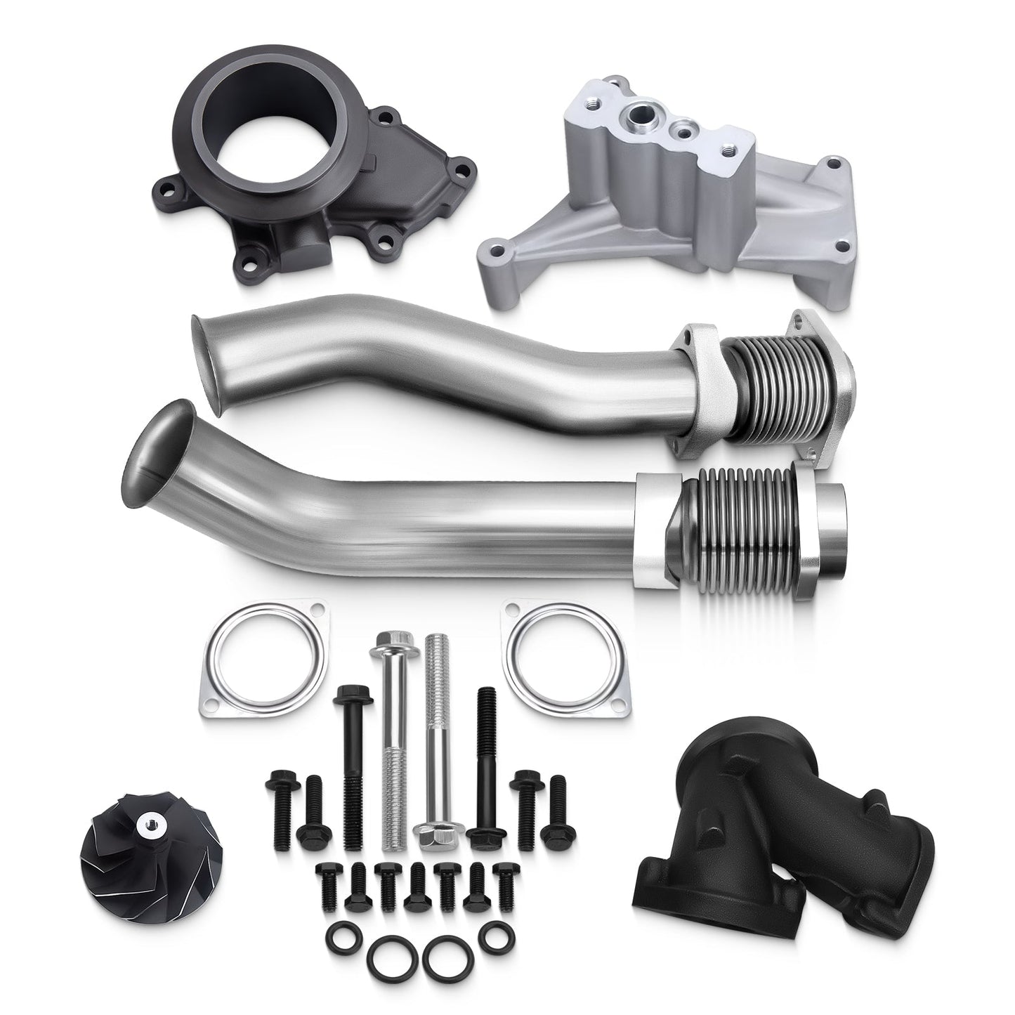Exhaust Bellowed Up-Pipe Kit and Turbo Pedestal EBP Valve Delete for 1999–2003 7.3L Ford Powerstroke Diesel Dynofit