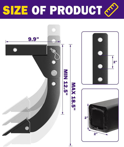 Heavy Duty 3-Point Hitch Trencher Subsoiler – Adjustable 16" Shank, Lawn Ripper for ATV/UTV/Tractor, Thicken Plow with 2 Replaceable Teeth