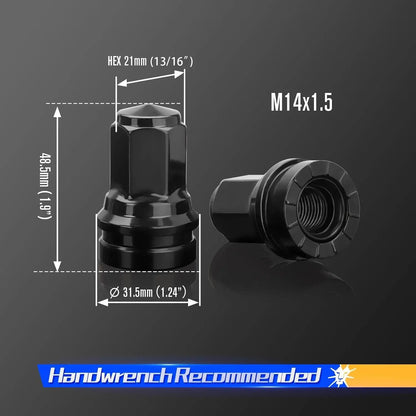 Dynofit 32PCS M14x1.5 Lug Nuts for 2017-2024 Ford F250 F350 Size