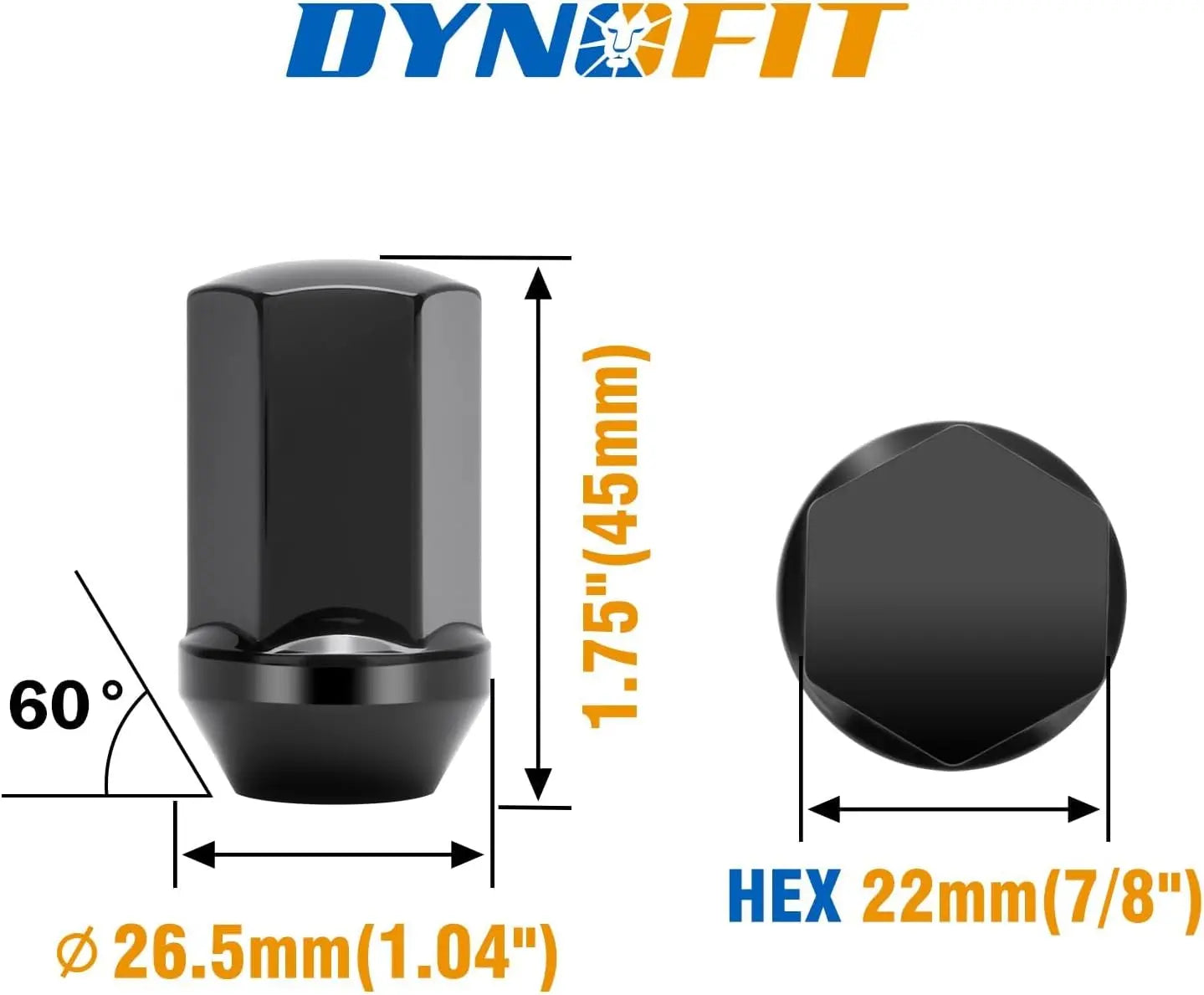 Dynofit 32PCS 14x1.5 Lug Nuts for 2008+ Silverado Sierra 2500 3500 Size