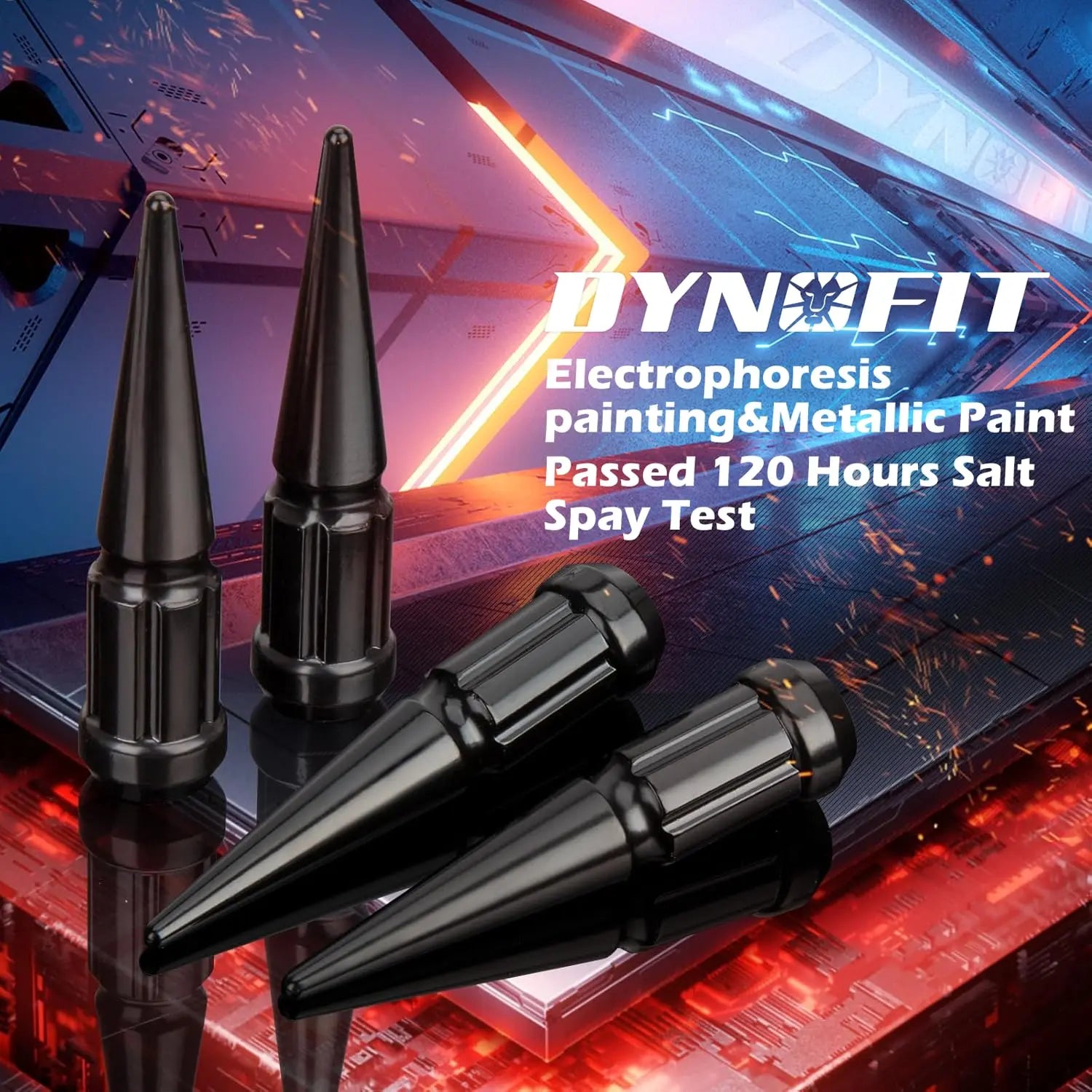 Dynofit M12x1.5 Wheel Spike Lug Nuts 3.35" Tall 20pcs+1key