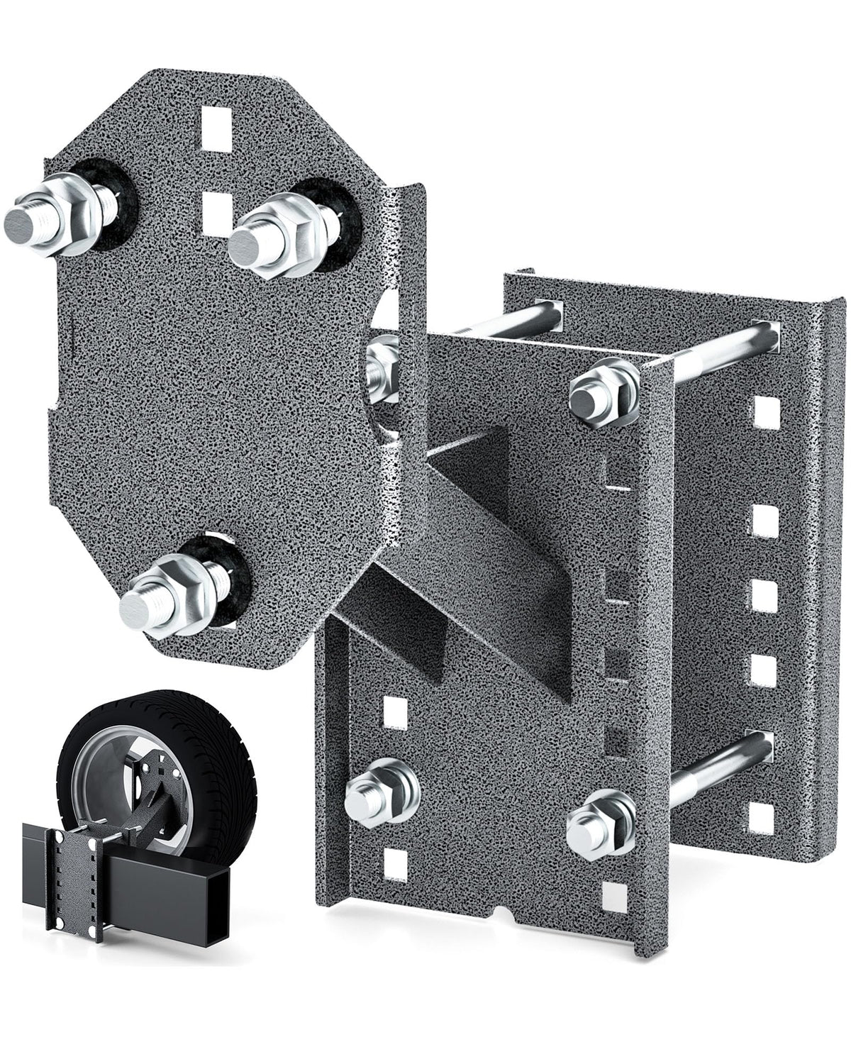 Dynofit Trailer Spare Tire Carrier for 4-, 5- & 6-Lug Wheels