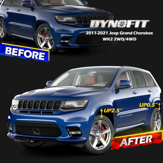 Dynofit 2.5" Front and 0.5" Rear Full Leveling Lift Kit for 2011-2021 Jeep Grand Cherokee WK2 Fitment