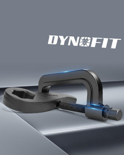 Dynofit torsion tool C-frame with blue highlight showcasing forged strength and structural integrity.