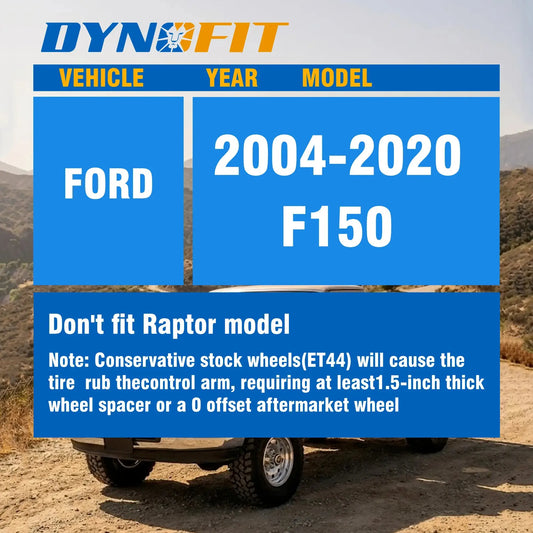 2–4" Upper Control Arms for 2004–2020 Ford F-150 Dynofit