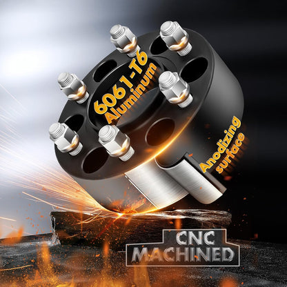 6061-T6 aluminum forged wheel spacer with anodizing surface and CNC machining for Ford F150 applications.