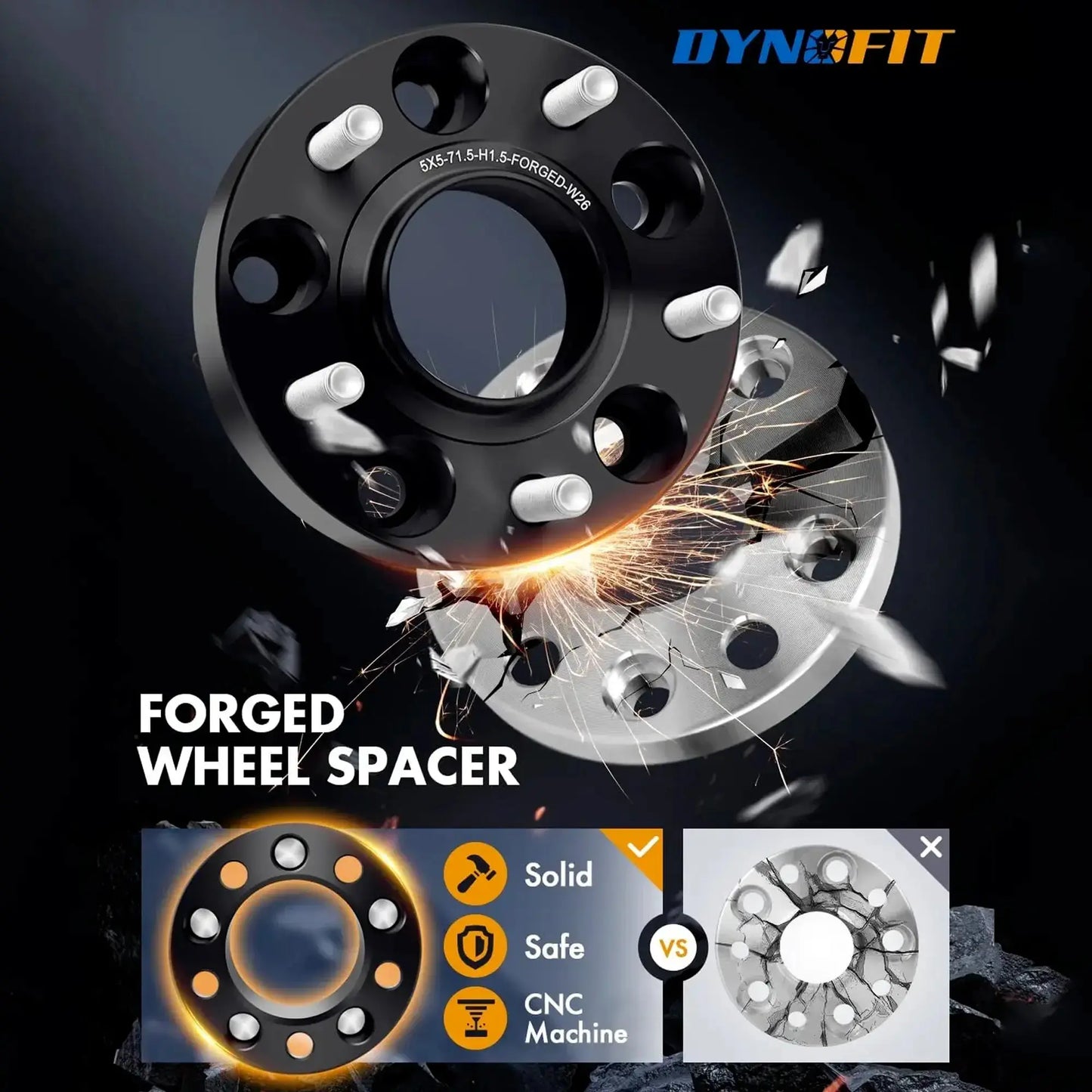 1.5" 5x5 Wheel Spacers for Jeep Wrangler JK Grand Cherokee WJ WK Commander XK HubCentric