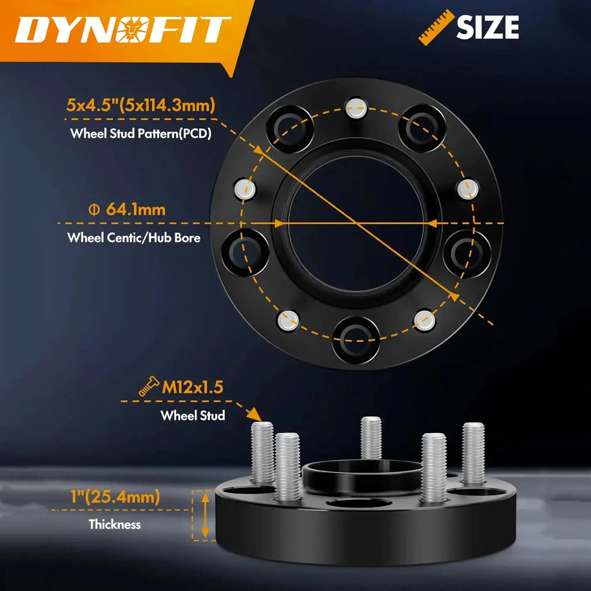 Dynofit Hubcentric Wheel Spacers for Honda Civic CR-V HR-V Size