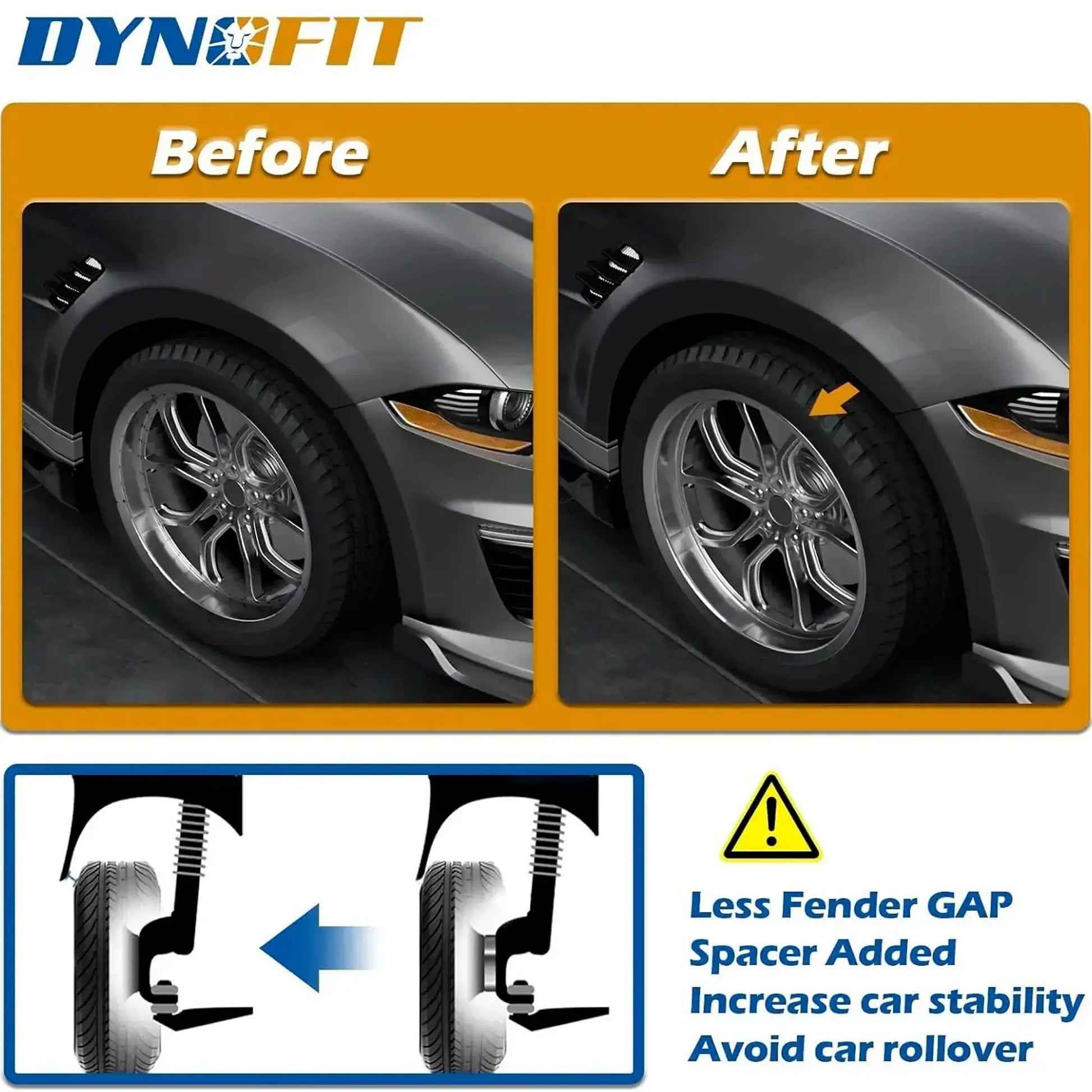 Dynofit Universal 5mm Wheel Spacers for 4 Lug & 5 Lug Wheels before and after