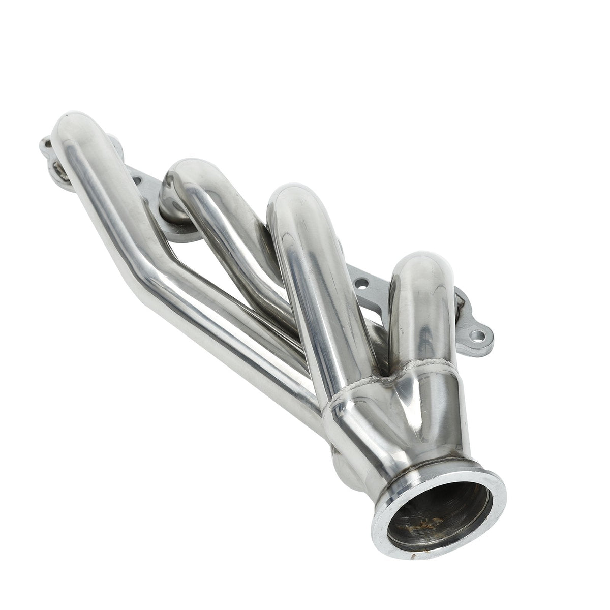 Full-length view of the LS headers with smooth tube routing designed for 1960s-1987 Chevy Camaro, Nova, Chevelle, C10, K10 & Pontiac Firebird.