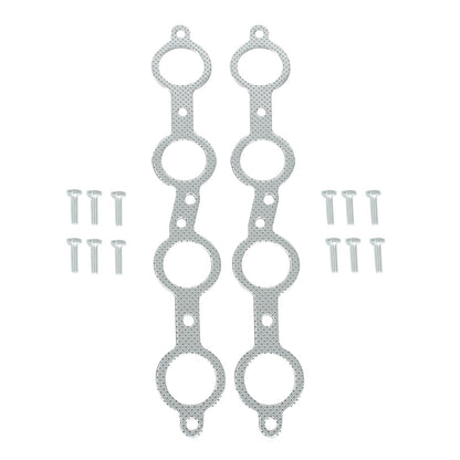 Stainless steel exhaust gaskets and  bolts included in the LS headers kit for 1960s-1987 Chevy and Pontiac LS V8 installations.