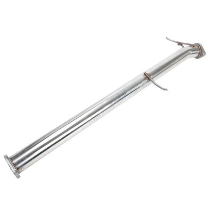 Full-length view of the N1 catback exhaust pipe with hangers designed for 1990–1997 Mazda Miata MX-5 / Eunos 1.6L and 1.8L.